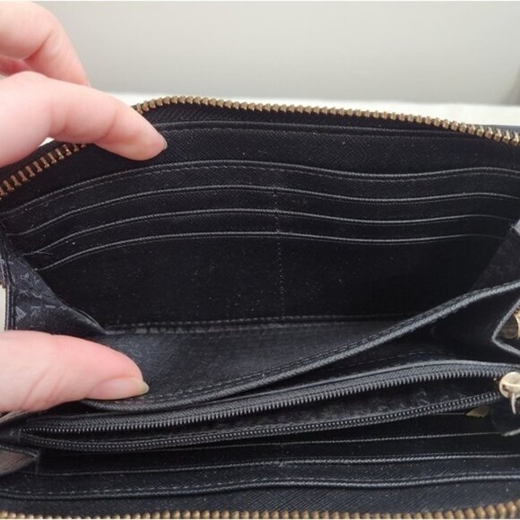 SOLD 🌟 Kate Spade Black Leather Continental Zippered Wallet - Picture 11 of 16